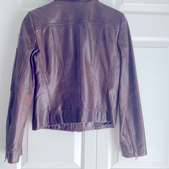 DKNY leather zipper motto jacket - Picture 5 of 9